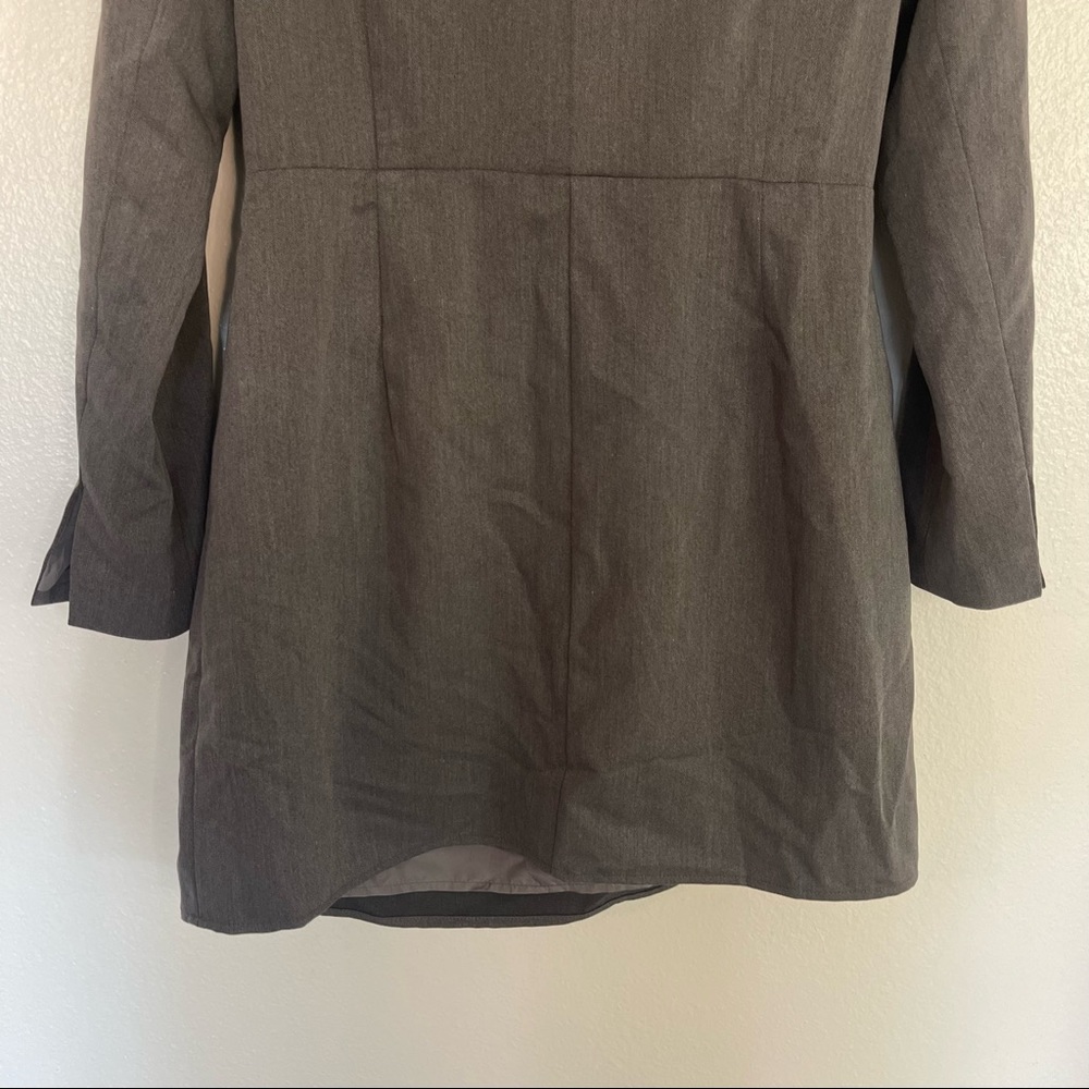 New Nasty Gal Strappy Waist Detail Cut Out Blazer Dress Size 10 Charcoal - Picture 6 of 13
